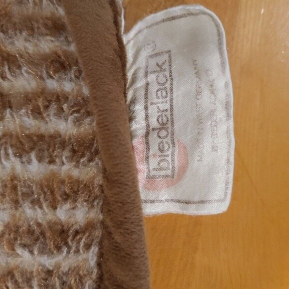 Vintage Biederlack Dancing Exercise Teddy Bear Throw Blanket Reversible 51 x 73 - Picture 9 of 10